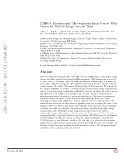 EMDS-5: Environmental Microorganism Image Dataset Fifth Version for
  Multiple Image Analysis Tasks