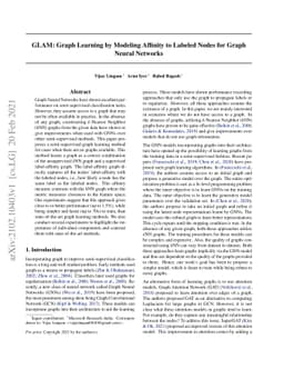 GLAM: Graph Learning by Modeling Affinity to Labeled Nodes for Graph
  Neural Networks