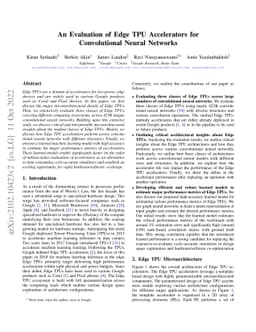 An Evaluation of Edge TPU Accelerators for Convolutional Neural Networks