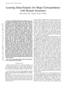 Learning Deep Features for Shape Correspondence with Domain Invariance