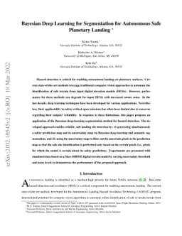 Bayesian Deep Learning for Segmentation for Autonomous Safe Planetary
  Landing