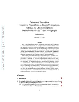 Patterns of Cognition: Cognitive Algorithms as Galois Connections
  Fulfilled by Chronomorphisms On Probabilistically Typed Metagraphs
