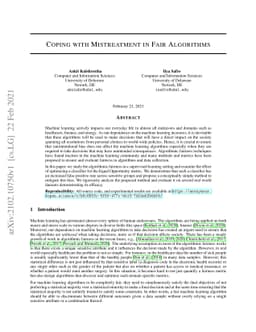 Coping with Mistreatment in Fair Algorithms