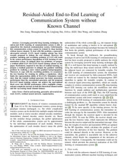 Residual-Aided End-to-End Learning of Communication System without Known
  Channel