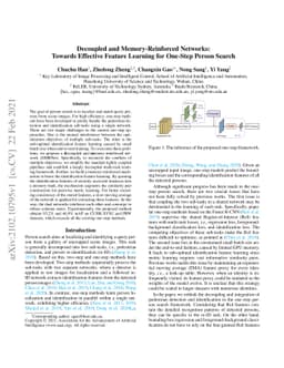 Decoupled and Memory-Reinforced Networks: Towards Effective Feature
  Learning for One-Step Person Search