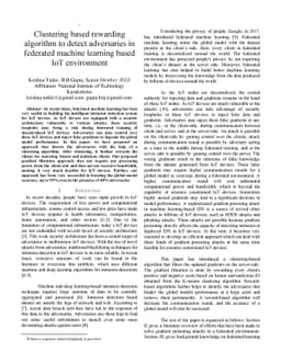 Clustering Algorithm to Detect Adversaries in Federated Learning