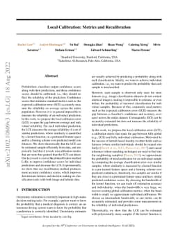 Local Calibration: Metrics and Recalibration