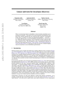 Linear unit-tests for invariance discovery