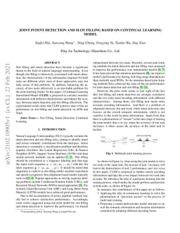 Joint Intent Detection And Slot Filling Based on Continual Learning
  Model
