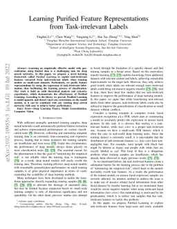Learning Purified Feature Representations from Task-irrelevant Labels