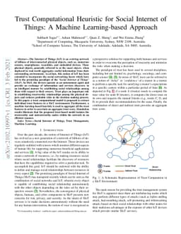 Trust Computational Heuristic for Social Internet of Things: A Machine
  Learning-based Approach