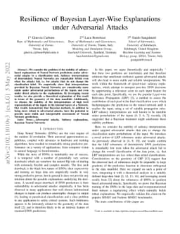 Resilience of Bayesian Layer-Wise Explanations under Adversarial Attacks