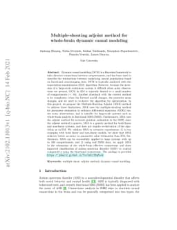 Multiple-shooting adjoint method for whole-brain dynamic causal modeling