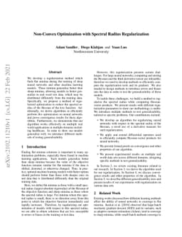 Non-Convex Optimization with Spectral Radius Regularization