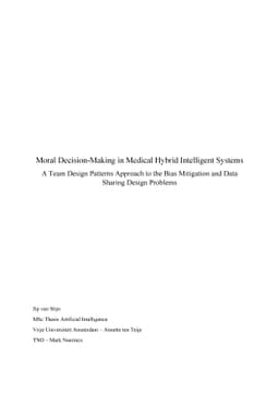 Moral Decision-Making in Medical Hybrid Intelligent Systems: A Team
  Design Patterns Approach to the Bias Mitigation and Data Sharing Design
  Problems