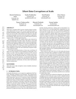 Silent Data Corruptions at Scale