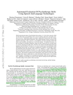 Automated Evaluation Of Psychotherapy Skills Using Speech And Language
  Technologies
