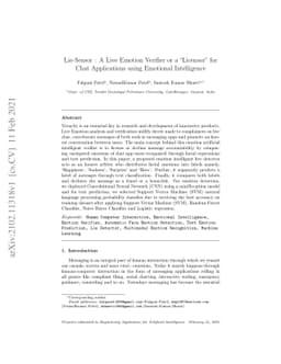 Lie-Sensor: A Live Emotion Verifier or a Licensor for Chat Applications
  using Emotional Intelligence