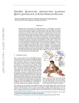 HALMA: Humanlike Abstraction Learning Meets Affordance in Rapid Problem
  Solving