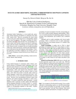 Text-to-Audio Grounding: Building Correspondence Between Captions and
  Sound Events