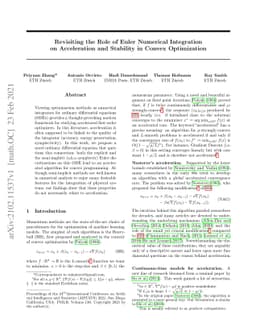 Revisiting the Role of Euler Numerical Integration on Acceleration and
  Stability in Convex Optimization
