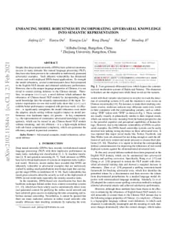 Enhancing Model Robustness By Incorporating Adversarial Knowledge Into
  Semantic Representation