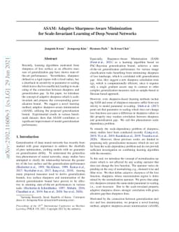 ASAM: Adaptive Sharpness-Aware Minimization for Scale-Invariant Learning
  of Deep Neural Networks