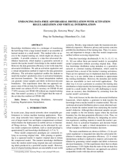 Enhancing Data-Free Adversarial Distillation with Activation
  Regularization and Virtual Interpolation