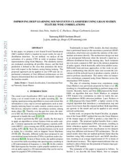 Improving Deep Learning Sound Events Classifiers using Gram Matrix
  Feature-wise Correlations