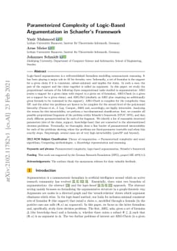 Parameterized Complexity of Logic-Based Argumentation in Schaefer's
  Framework
