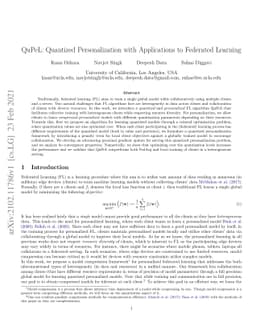 QuPeL: Quantized Personalization with Applications to Federated Learning