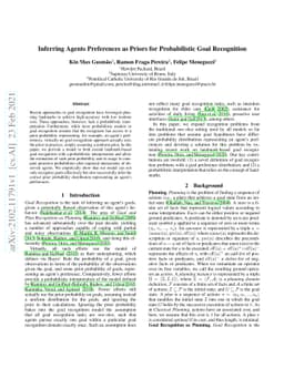 Inferring Agents Preferences as Priors for Probabilistic Goal
  Recognition