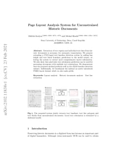 Page Layout Analysis System for Unconstrained Historic Documents