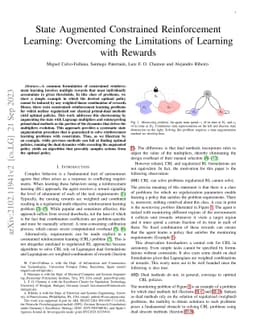 State Augmented Constrained Reinforcement Learning: Overcoming the
  Limitations of Learning with Rewards