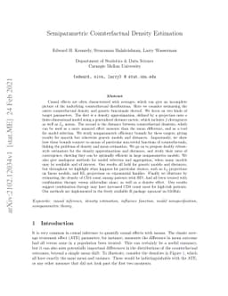 Semiparametric counterfactual density estimation