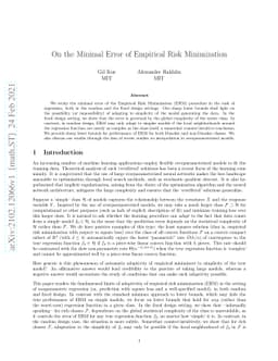 On the Minimal Error of Empirical Risk Minimization