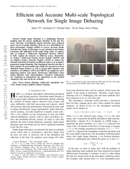 Efficient and Accurate Multi-scale Topological Network for Single Image
  Dehazing