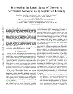 Interpreting the Latent Space of Generative Adversarial Networks using
  Supervised Learning