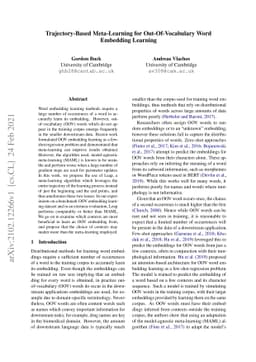 Trajectory-Based Meta-Learning for Out-Of-Vocabulary Word Embedding
  Learning