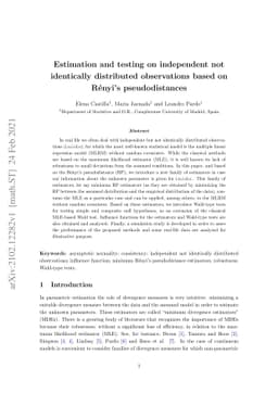 Estimation and testing on independent not identically distributed
  observations based on Rényi's pseudodistances
