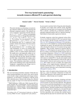 Two-way kernel matrix puncturing: towards resource-efficient PCA and
  spectral clustering