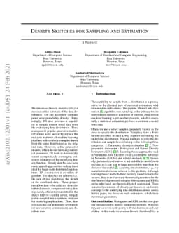 Density Sketches for Sampling and Estimation