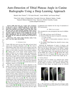 Auto-Detection of Tibial Plateau Angle in Canine Radiographs Using a
  Deep Learning Approach