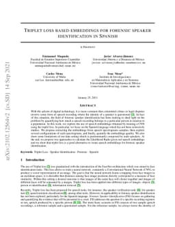 Triplet loss based embeddings for forensic speaker identification in
  Spanish