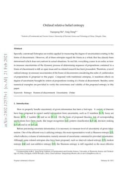 Ordinal relative belief entropy