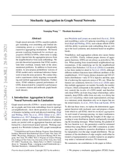 Stochastic Aggregation in Graph Neural Networks