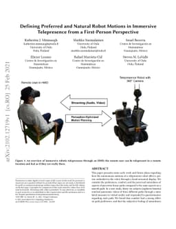 Defining Preferred and Natural Robot Motions in Immersive Telepresence
  from a First-Person Perspective