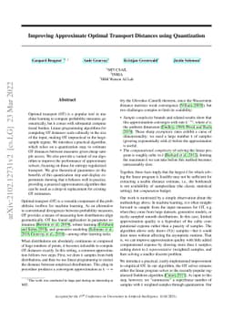 Improving Approximate Optimal Transport Distances using Quantization