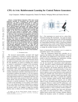 CPG-ACTOR: Reinforcement Learning for Central Pattern Generators