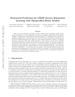 Structured Prediction for CRiSP Inverse Kinematics Learning with
  Misspecified Robot Models